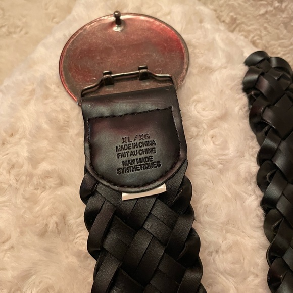 Faux Leather Woven Belt Black 2” W and 43” Total Length. See Full Description XL - Picture 5 of 6